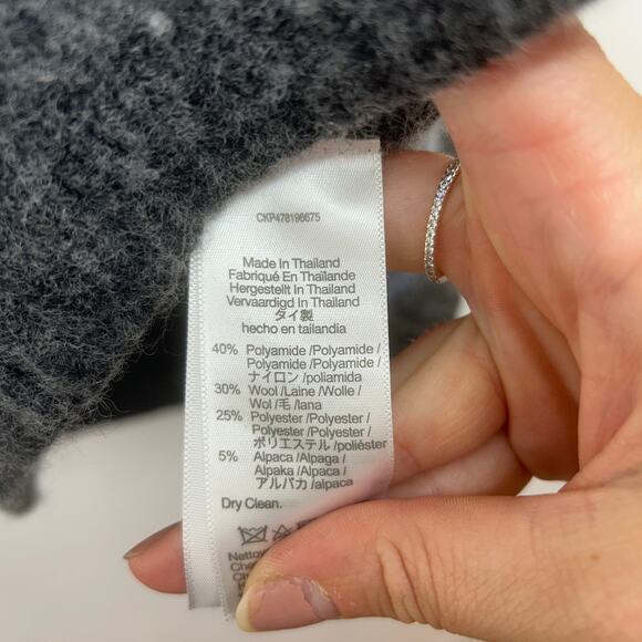 $118 Madewell Gray Blue Collared Knit Rugby Stripe Polo Sweater Plus Size XXL - Picture 7 of 7